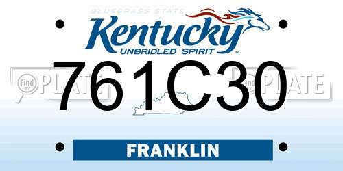 761C30 Kentucky License Plate
