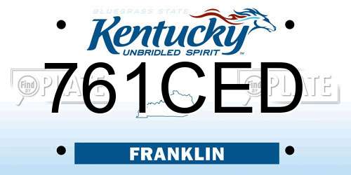 761CED Kentucky License Plate