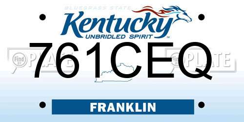761CEQ Kentucky License Plate