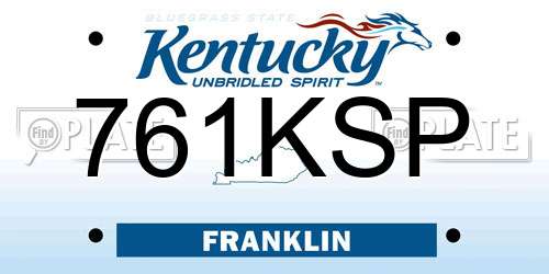 761KSP Kentucky License Plate
