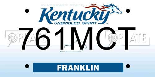 761MCT Kentucky License Plate
