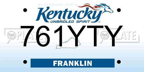 761YTY Kentucky License Plate