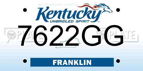7622GG Kentucky License Plate