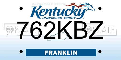 762KBZ Kentucky License Plate