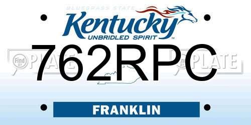 762RPC Kentucky License Plate