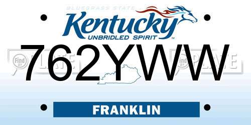 762YWW Kentucky License Plate