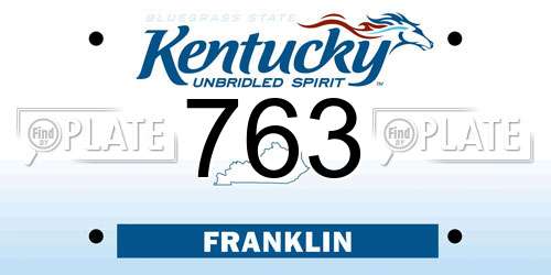 763 Kentucky License Plate