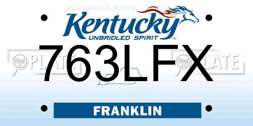 763LFX Kentucky License Plate
