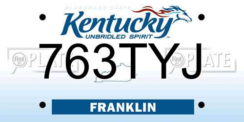763TYJ Kentucky License Plate