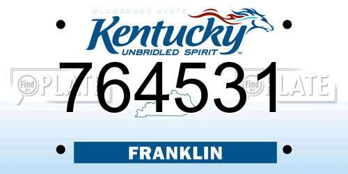 764531 Kentucky License Plate