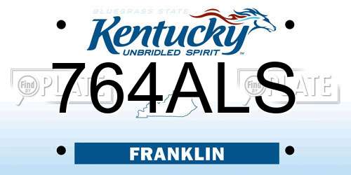 764ALS Kentucky License Plate