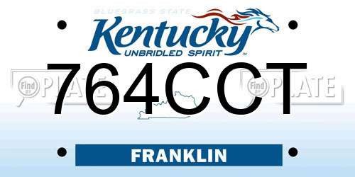 764CCT Kentucky License Plate
