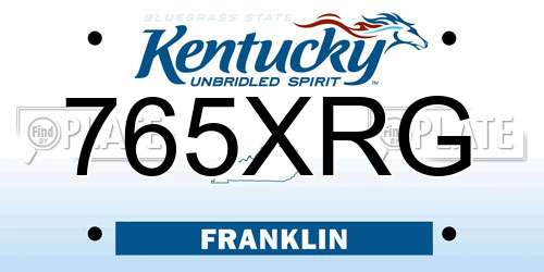 765XRG Kentucky License Plate