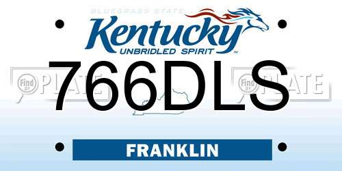 766DLS Kentucky License Plate
