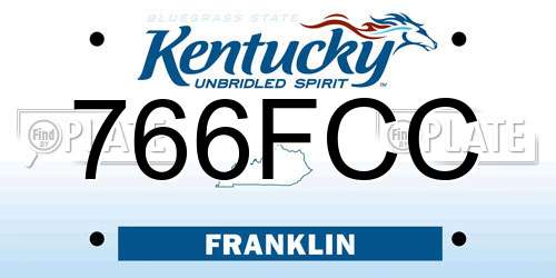 766FCC Kentucky License Plate