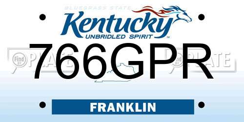 766GPR Kentucky License Plate