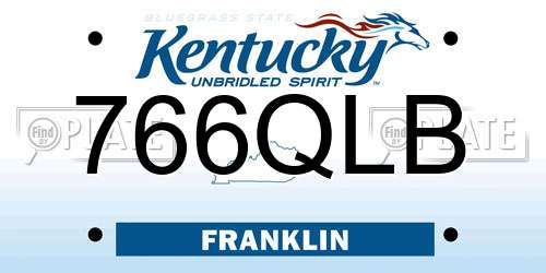 766QLB Kentucky License Plate