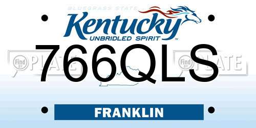 766QLS Kentucky License Plate