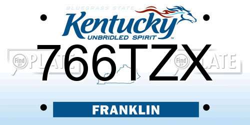 766TZX Kentucky License Plate