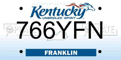 766YFN Kentucky License Plate