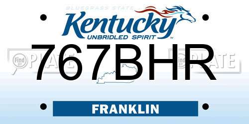 767BHR Kentucky License Plate