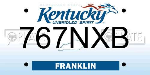 767NXB Kentucky License Plate