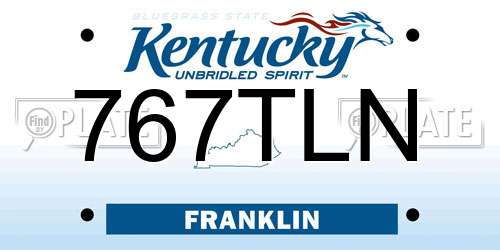 767TLN Kentucky License Plate