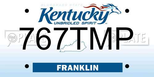 767TMP Kentucky License Plate