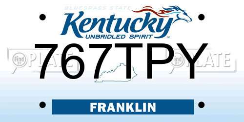 767TPY Kentucky License Plate