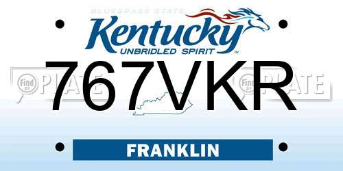 767VKR Kentucky License Plate