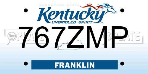 767ZMP Kentucky License Plate
