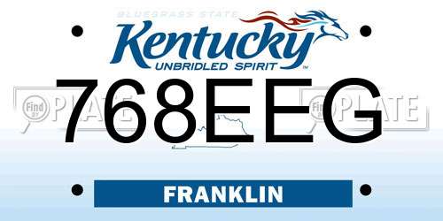768EEG Kentucky License Plate