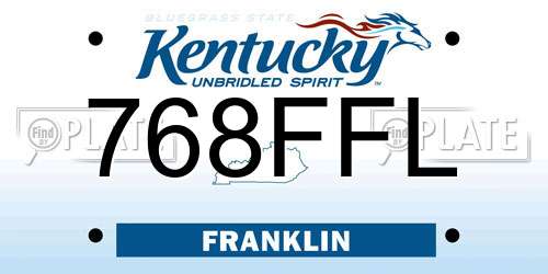 768FFL Kentucky License Plate