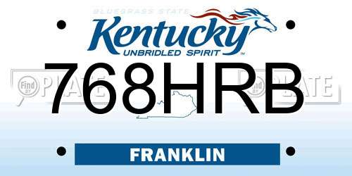 768HRB Kentucky License Plate