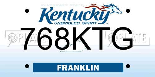 768KTG Kentucky License Plate