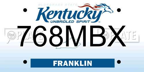 768MBX Kentucky License Plate