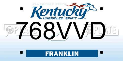 768VVD Kentucky License Plate