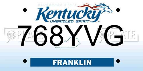 768YVG Kentucky License Plate