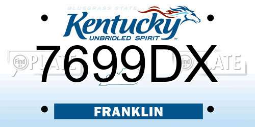 7699DX Kentucky License Plate
