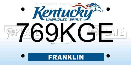 769KGE Kentucky License Plate