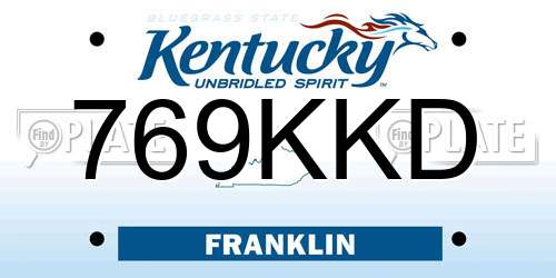 769KKD Kentucky License Plate