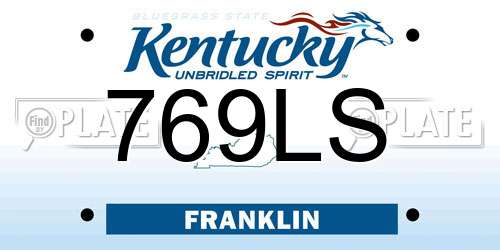 769LS Kentucky License Plate