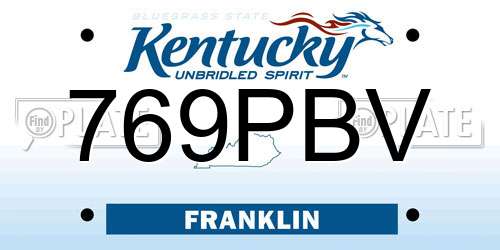 769PBV Kentucky License Plate