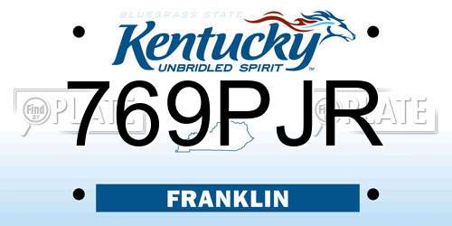 769PJR Kentucky License Plate