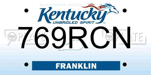 769RCN Kentucky License Plate