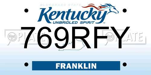 769RFY Kentucky License Plate