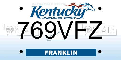 769VFZ Kentucky License Plate