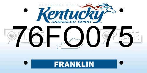 76FO075 Kentucky License Plate