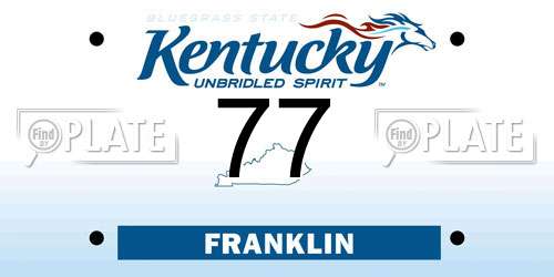 77 Kentucky License Plate