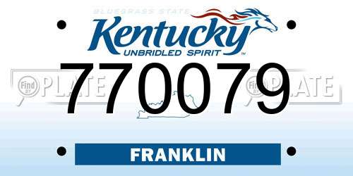 770079 Kentucky License Plate
